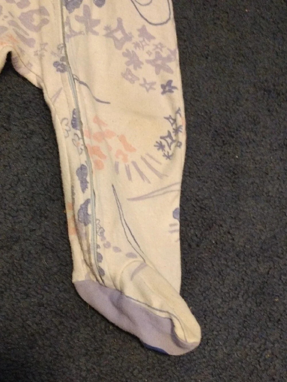 Nike Cream Footed One-Piece with Lavender and Peach Accents